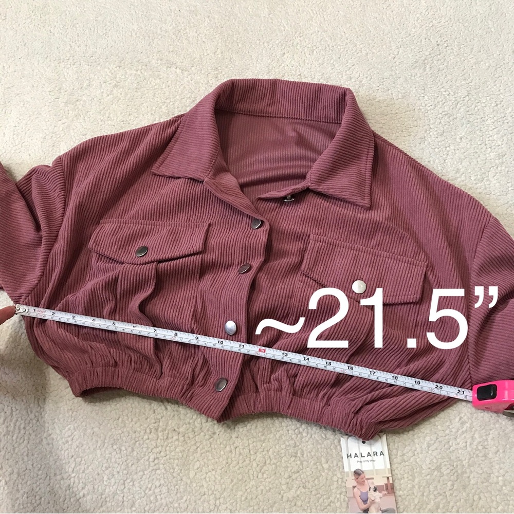 Halara Cropped Corduroy Jacket Deco Rose Pink Size M - Picture 9 of 13